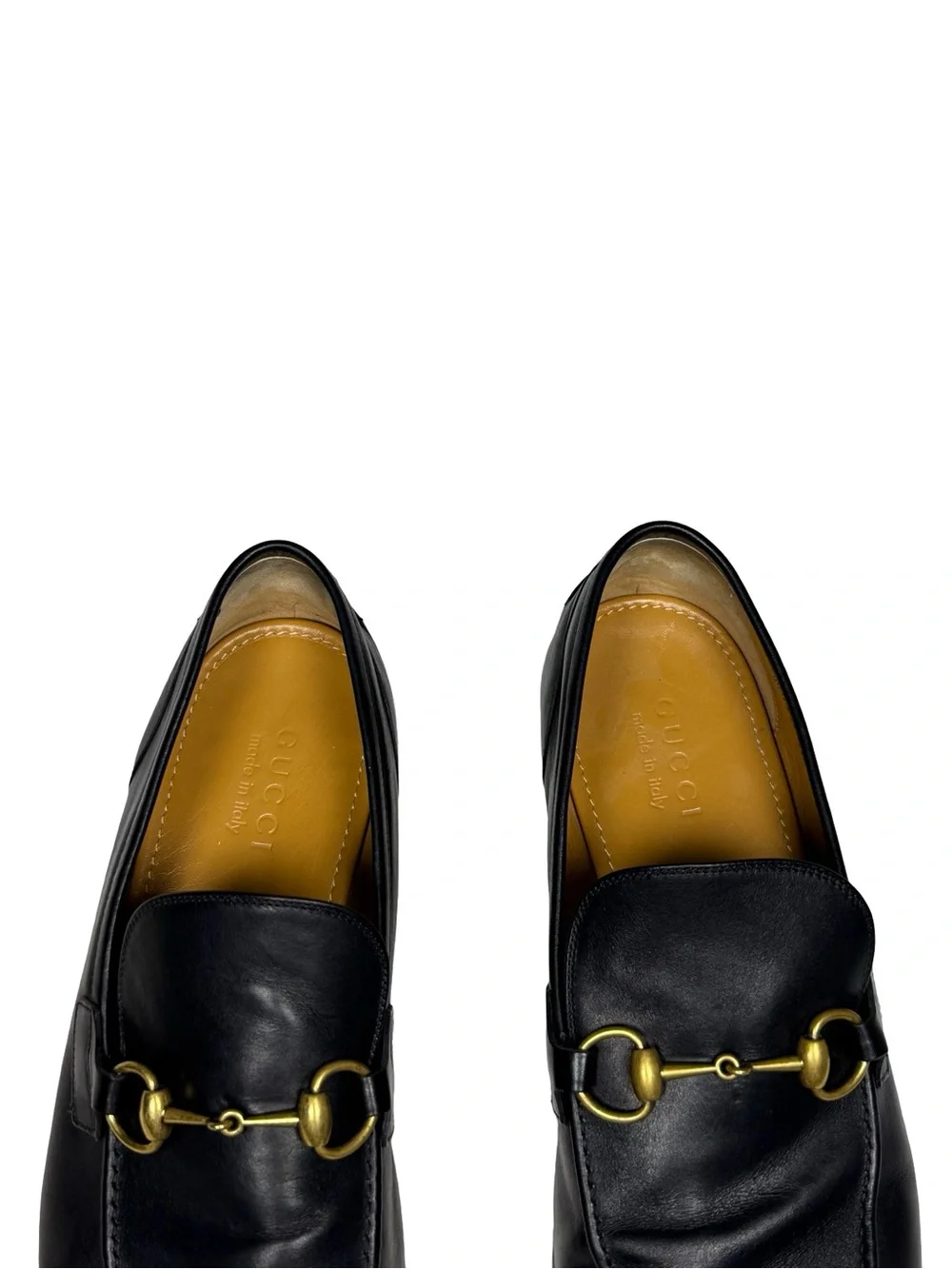 Gucci Jordaan Black Leather Horsebit Loafers Mens 10.5 Designer Luxury Italian